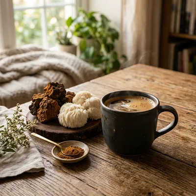 Café funcional con hongos medicinales