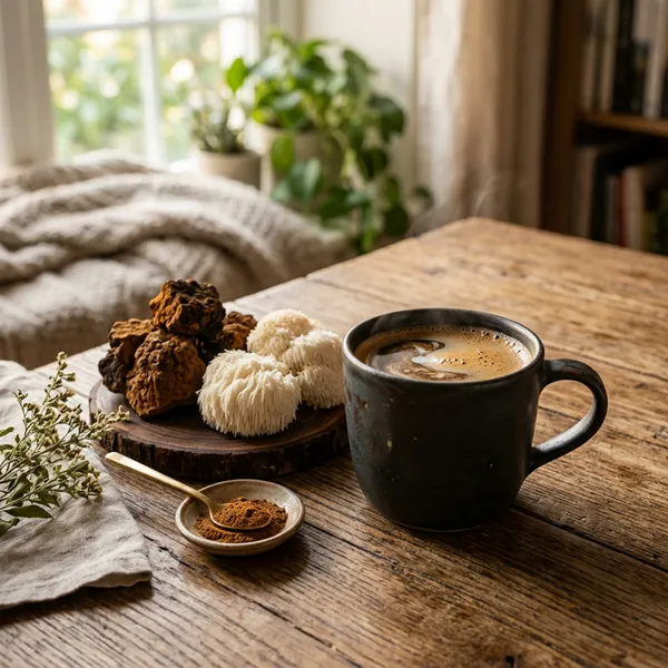 Café funcional con hongos medicinales