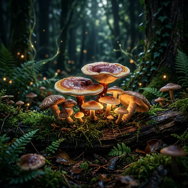 Variedad de hongos medicinales: Reishi, Melena de León, Cordyceps, Cola de Pavo y Chaga